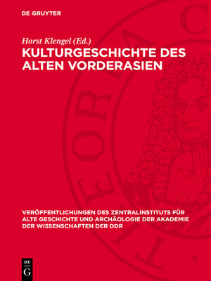 cover image of Kulturgeschichte des alten Vorderasien